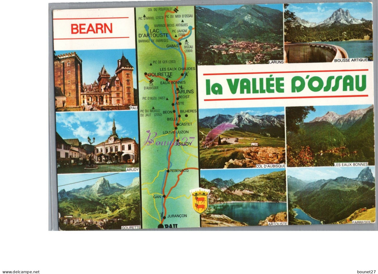 LE BEARN 64 - La Vallée D'Ossau Plan Carte Pau Arudy Gourette Laruns Artouste Eaux Bonnes  - Other & Unclassified