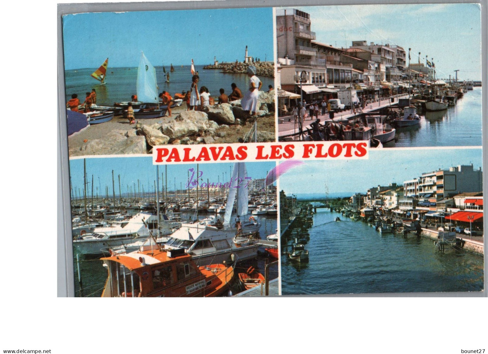 PALAVAS LES FLOTS 34 - La Plage Le Canal Le Port De Plaisance Bâteau Voilier 1988 - Palavas Les Flots
