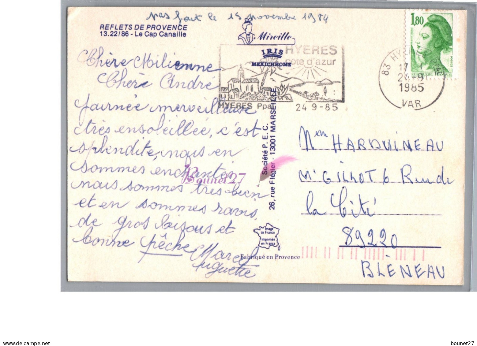 LE CAP CANAILLE 83 - Vue Generale Su'a Vist Paris E Noun Cassis A Ren Vist 1985 - Other & Unclassified