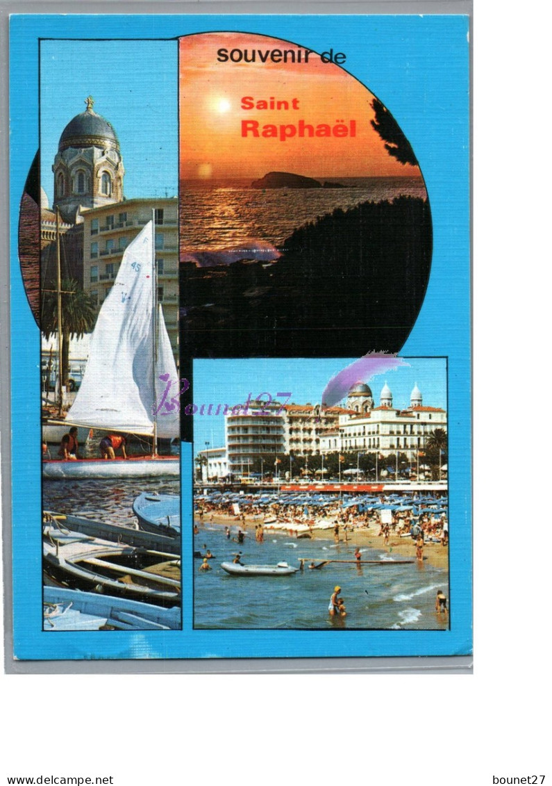 SAINT RAPHAEL 83 - Souvenir La Plage Le Port Voilier Coucher De Soleil  - Saint-Raphaël