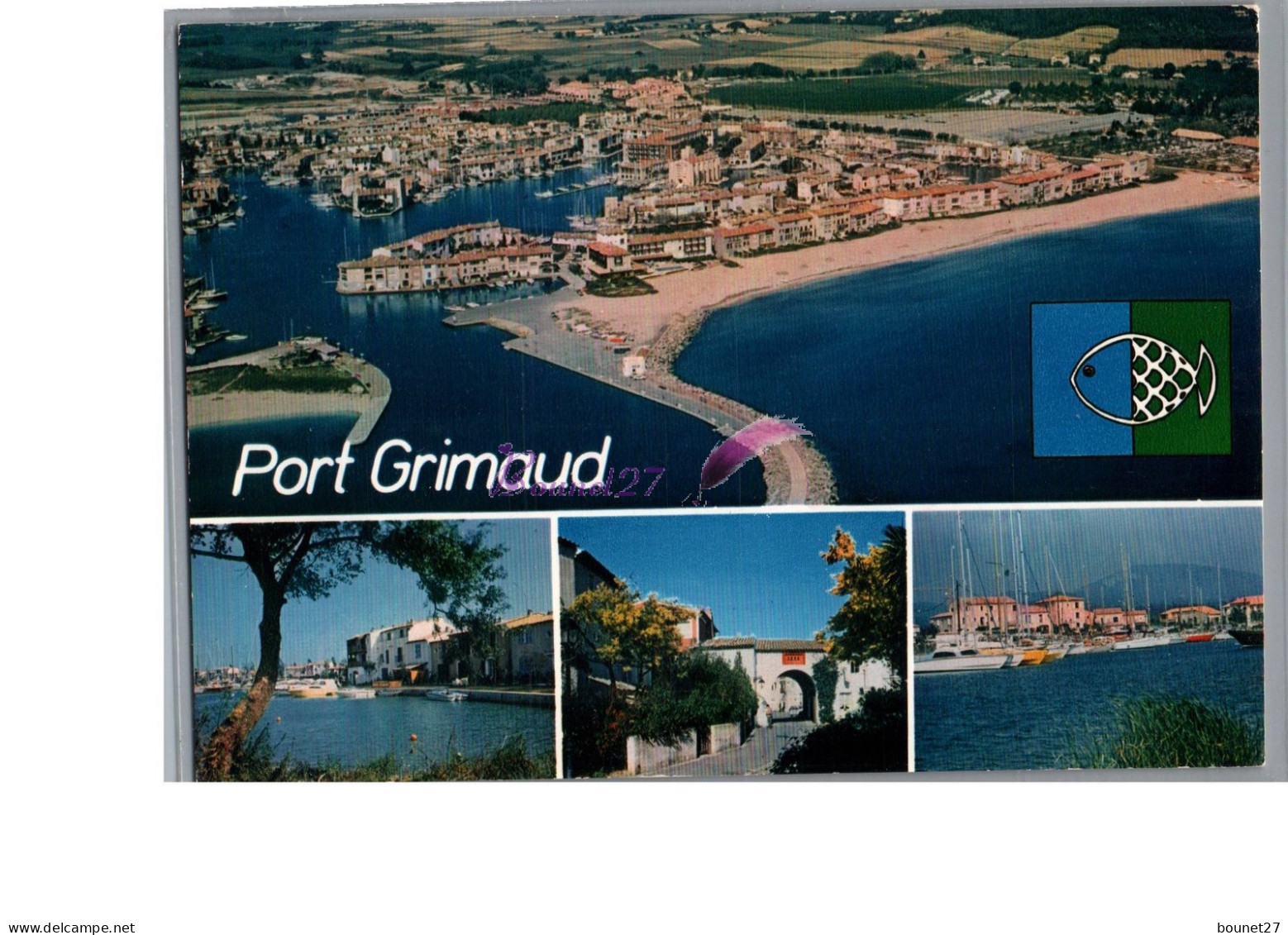 PORT GRIMAUD 83 - La Cité Lacuste Vue Generale Port Plage Petit Poisson  - Port Grimaud