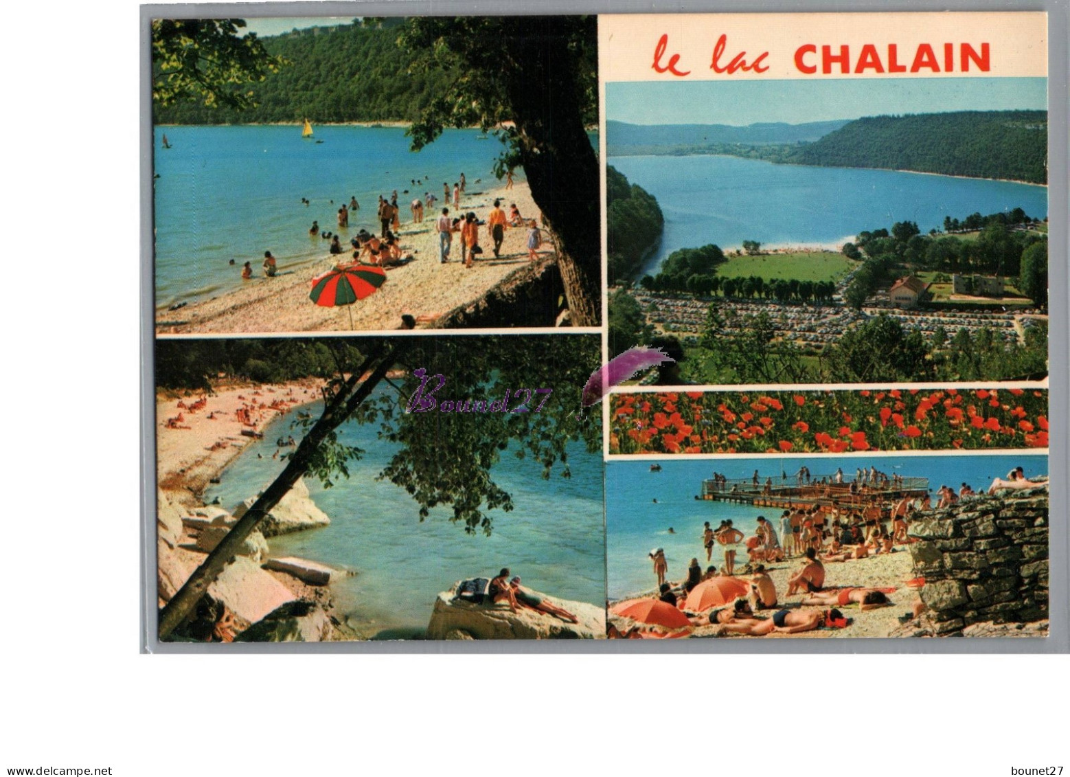 JURA 39 - Le Lac De Chalain La Plage Animé Fleur  - Other & Unclassified
