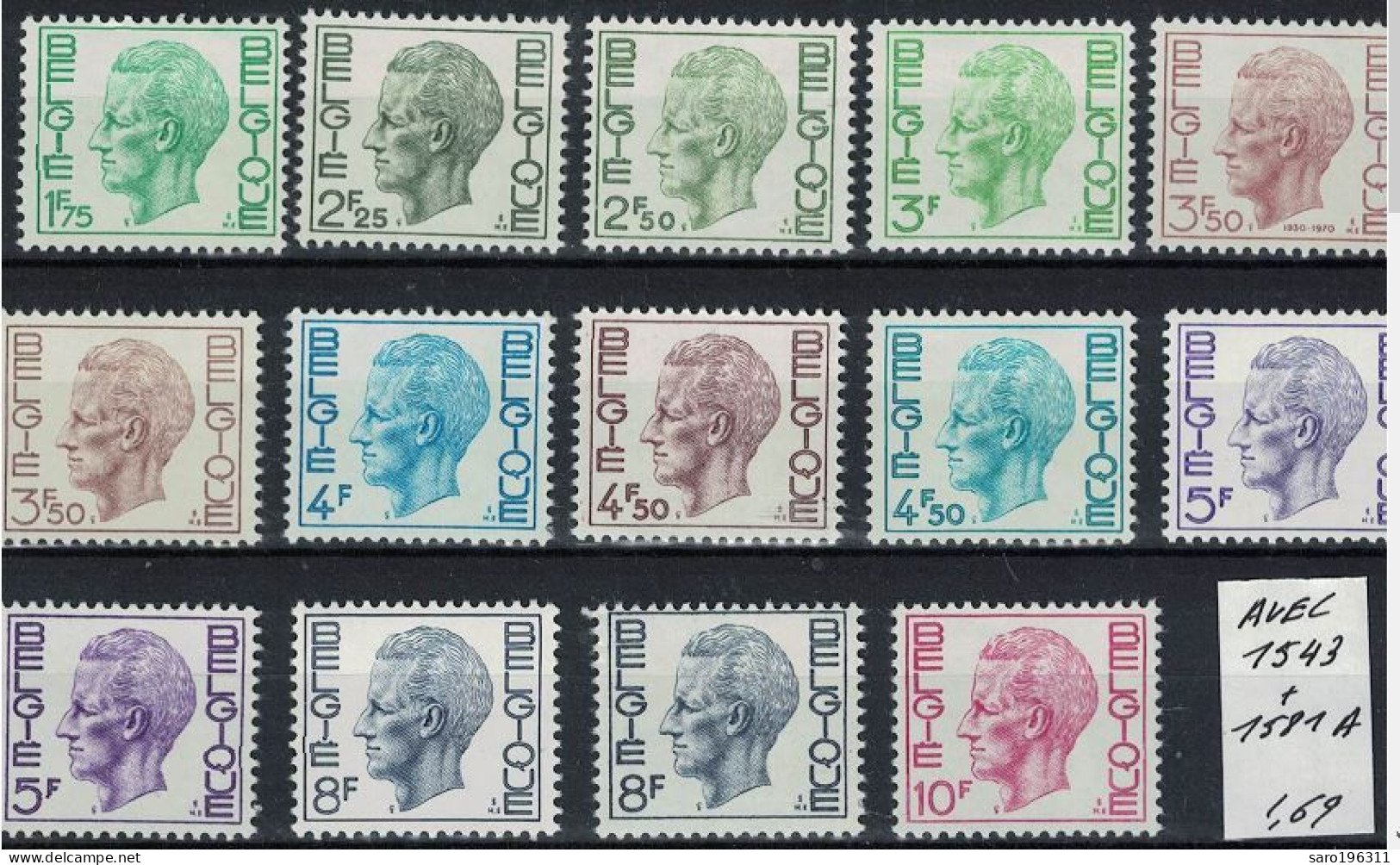 ROI BAUDOUIN  ** / MNH  LOT Avec   1543 +1581A   Et 2 Nuances Pour Le 5 Et  Pour Le 8 Fr  à   1,69 - Nuevos