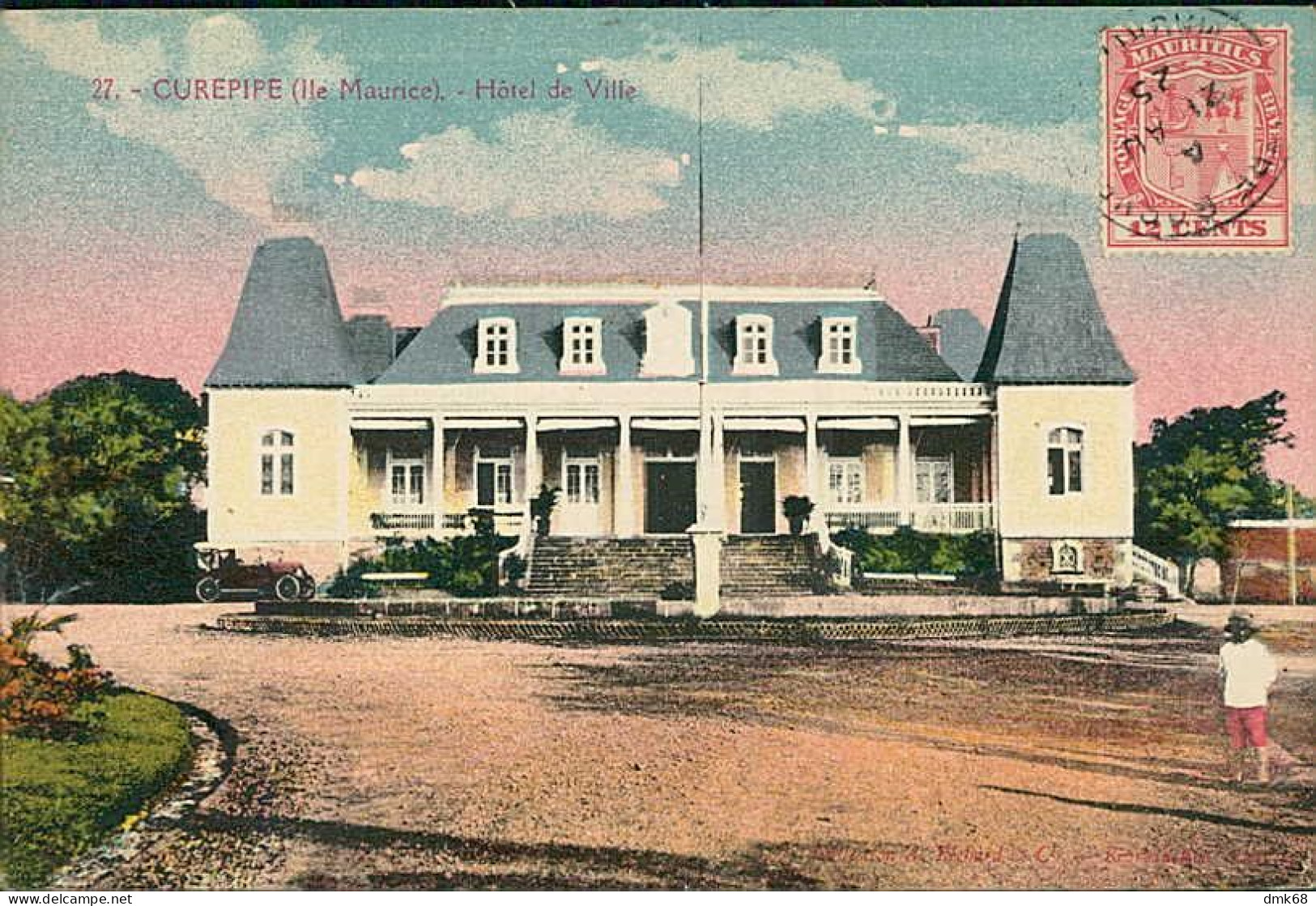 AFRICA - MAURITIUS / ILE MAURICE - CUREPIPE - HOTEL DE VILLE PHO. L'ABEILLE - MAILED 1925 / STAMP (12573) - Mauritius