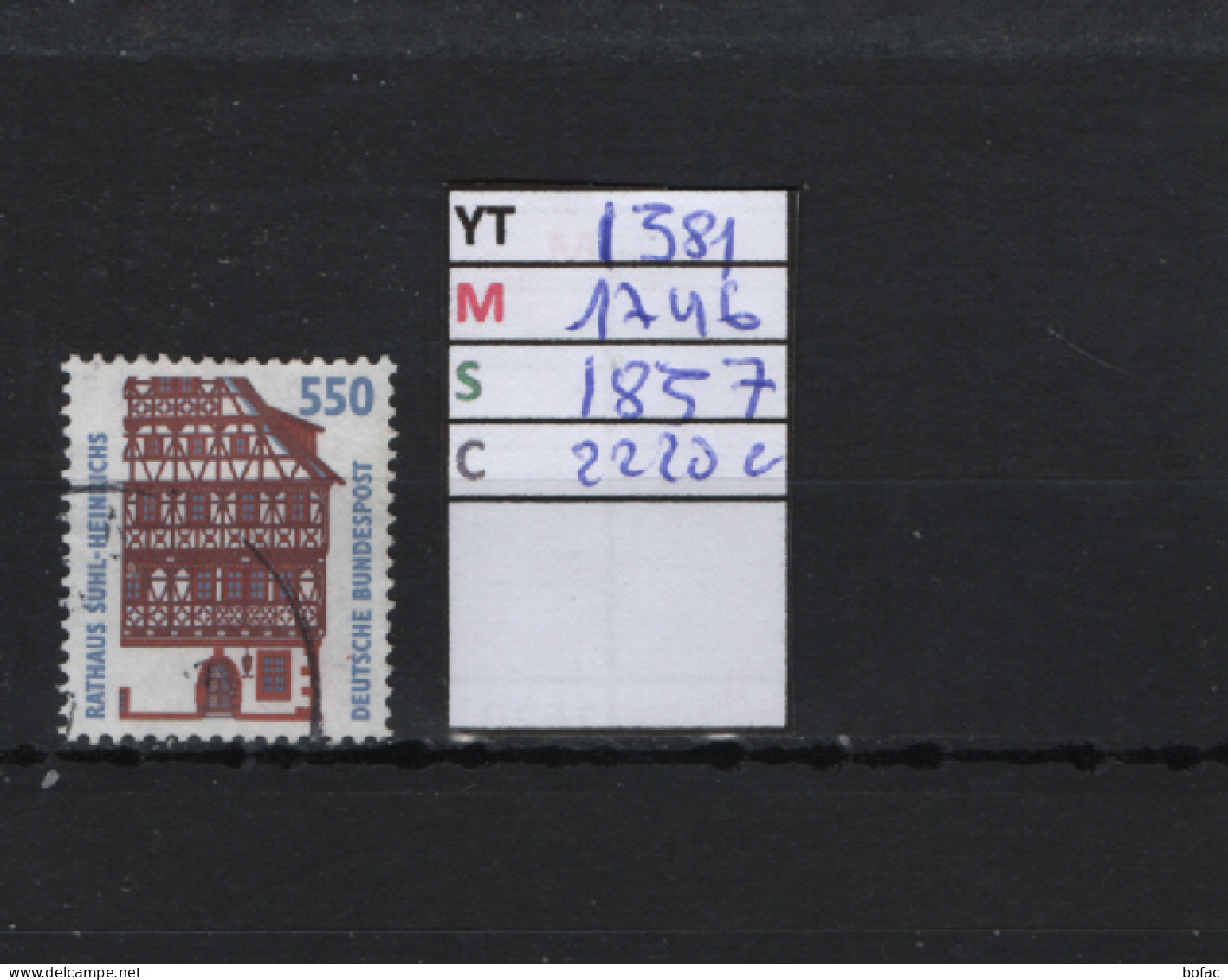 PRIX F. Obl 1581 YT 1746 MIC 1867 SCO 2220c GIB Hôtel De Ville De Suhl Heinrichs 1994 75/11 - Usados