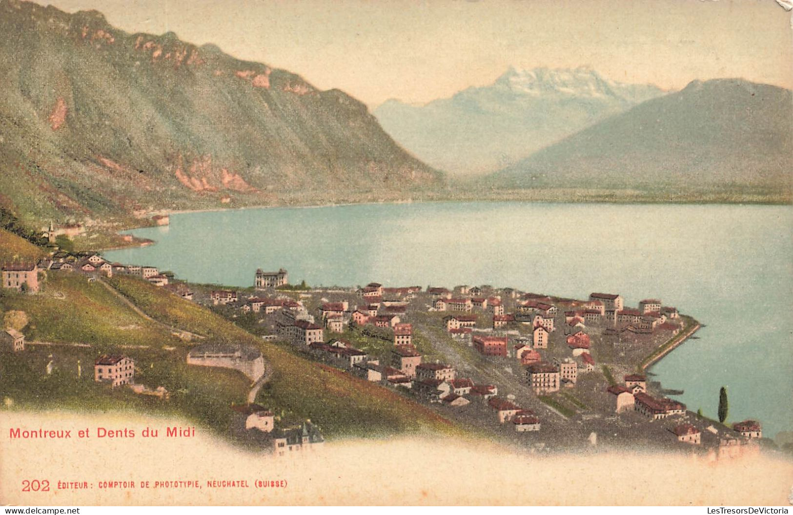 SUISSE - Montreux Et Dents Du Midi - Vue Générale - Vue Sur Une Partie De La Ville - Colorisé - Carte Postale Ancienne - Montreux