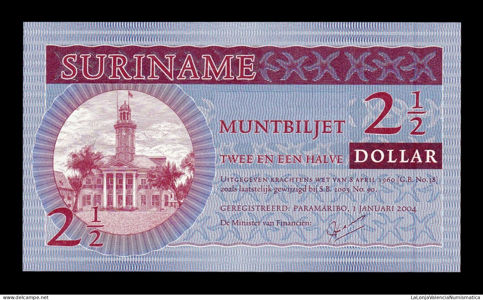 Surinam Suriname 2 1/2 Dollars (2004) Pick 156 Sc Unc - Surinam