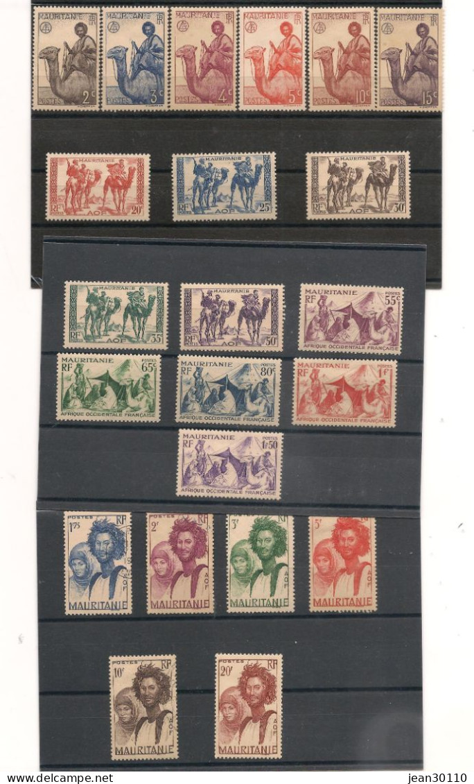 MAURITANIE 1937/38 N° 73/99* Cote: 33,00 € - Unused Stamps