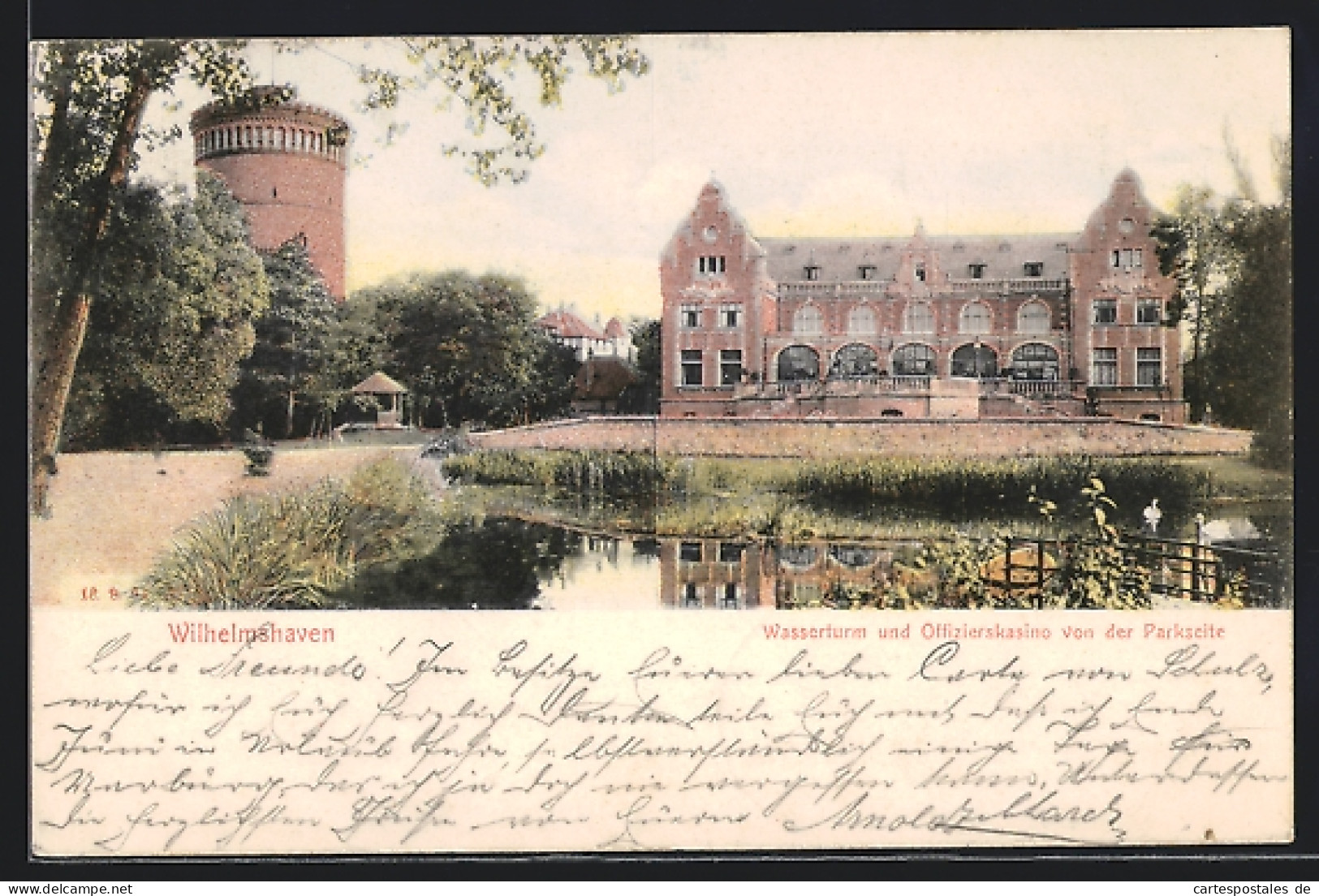 AK Wilhelmshaven, Wasserturm Und Offizierskasino Von Der Parkseite  - Wilhelmshaven