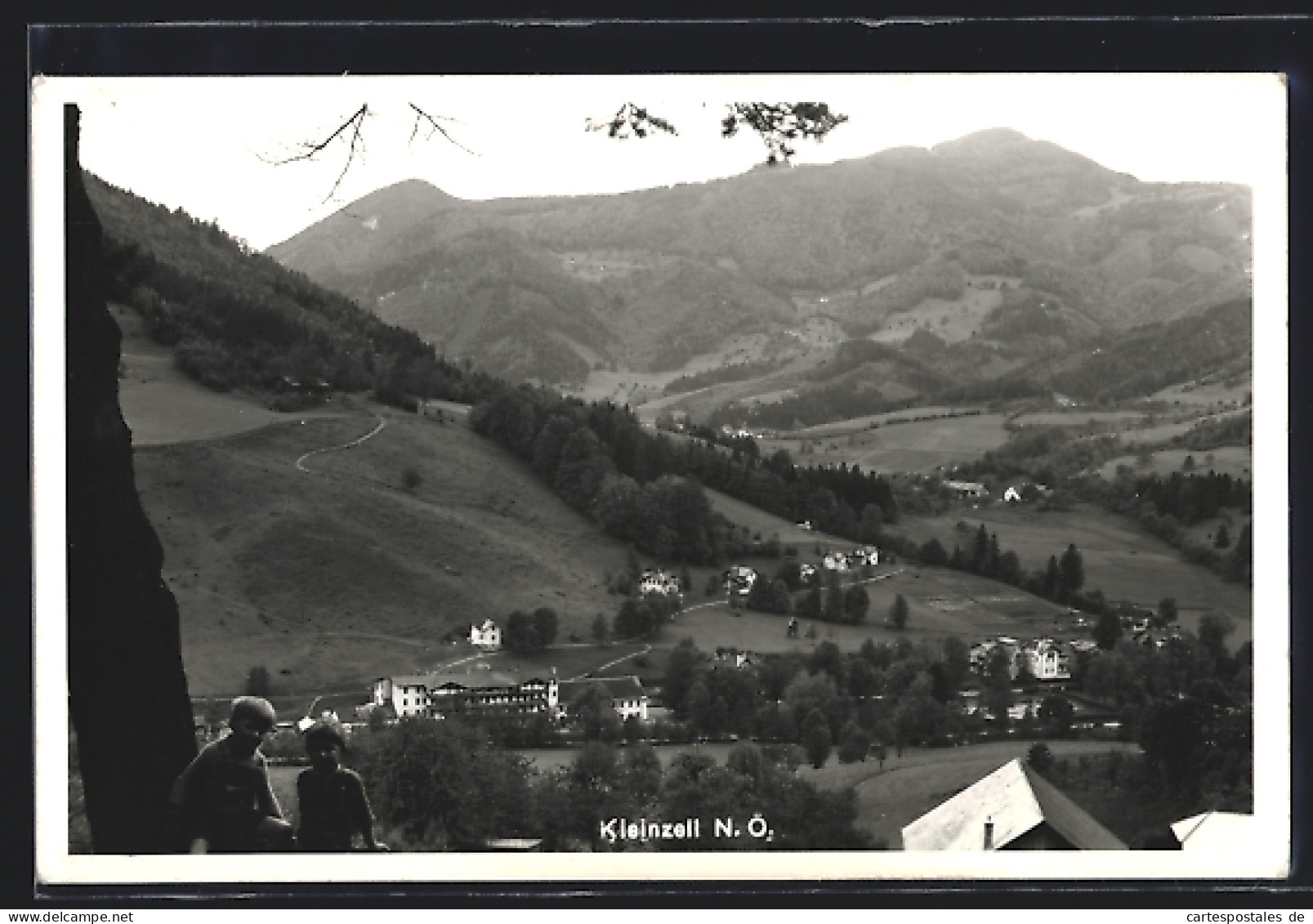 AK Kleinzell B. Hainfeld, Blick Auf Den Ort, Kinder Am Baum  - Autres & Non Classés