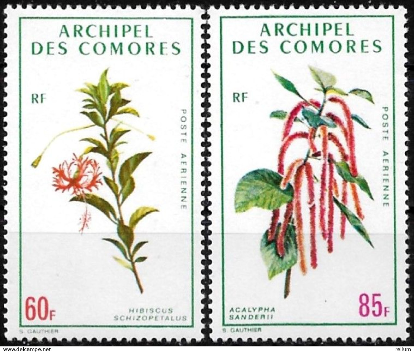 Comores 1971 - Yvert N° PA 37/38 - Michel N° 127/128 ** - Aéreo