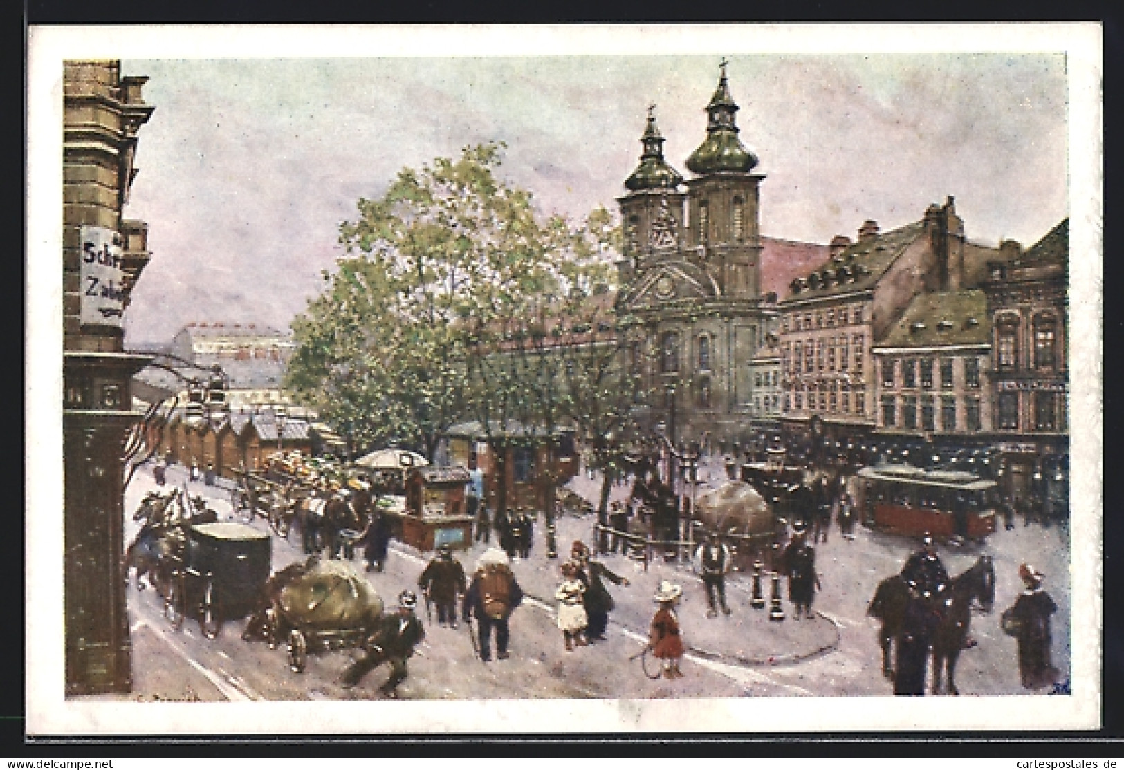 AK Wien, Landstrasse, Hauptstrasse Mit Kirche  - Sonstige & Ohne Zuordnung