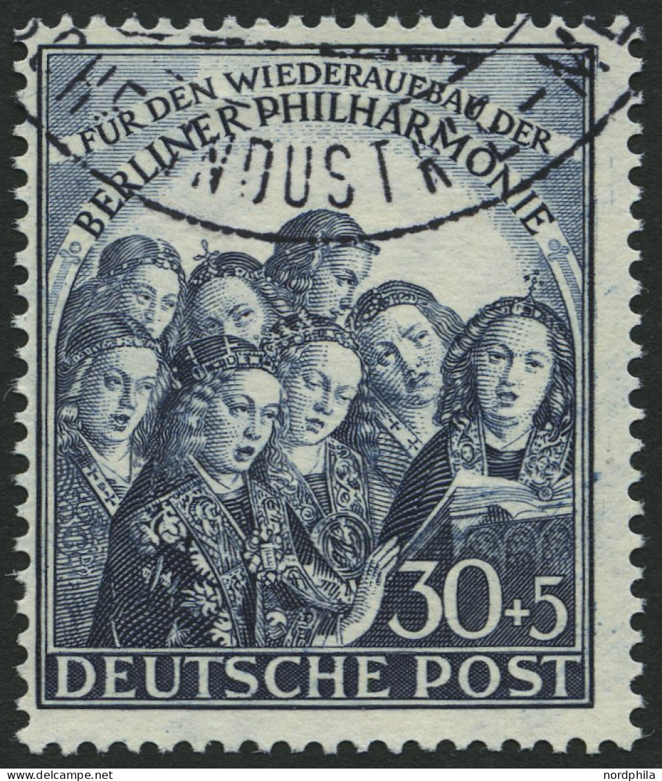 BERLIN 73 O, 1950, 30 Pf. Philharmonie, Pracht, Mi. 90.- - Used Stamps