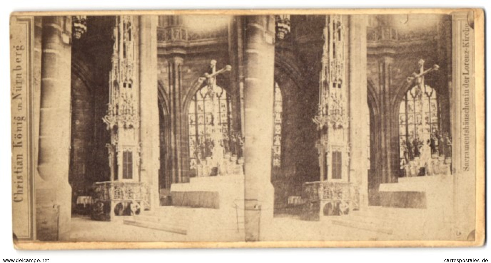 Stereo-Fotografie Christian König, Nürnberg, Ansicht Nürnberg, Sacramentshäuschen In Der Lorenz Kirche  - Stereoscoop