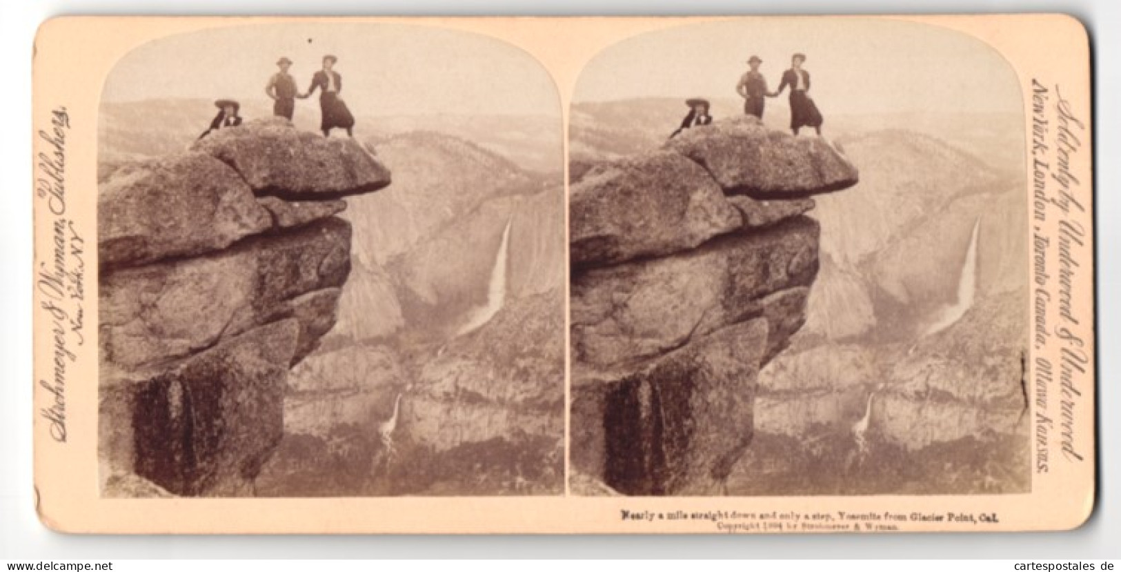 Stereo-Fotografie Strohmeyer & Wyman, New York, Ansicht Mariposa, Glacier Point At Yosemite National Park  - Stereoscopic