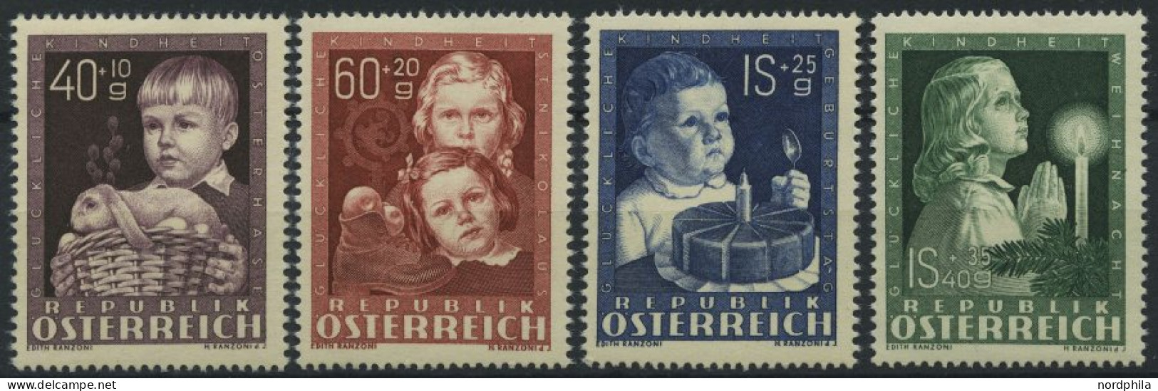 ÖSTERREICH 929-32 **, 1949, Glückliche Kindheit, Prachtsatz, Mi. 80.- - Altri & Non Classificati