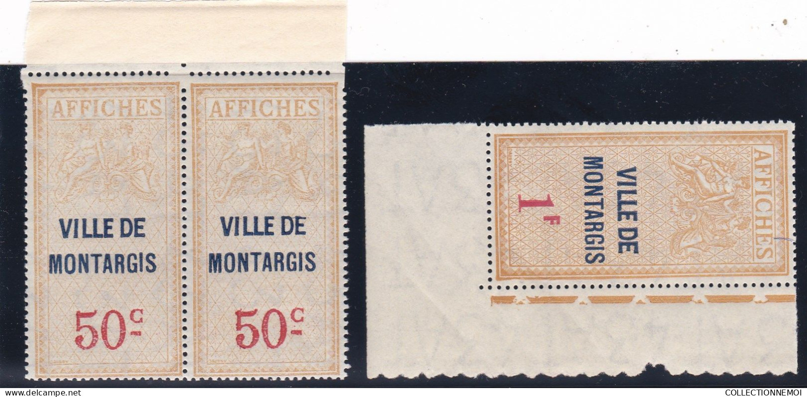 AFFICHES  De VILLE ,,,,,, MONTARGIS 3 Timbres - Zegels