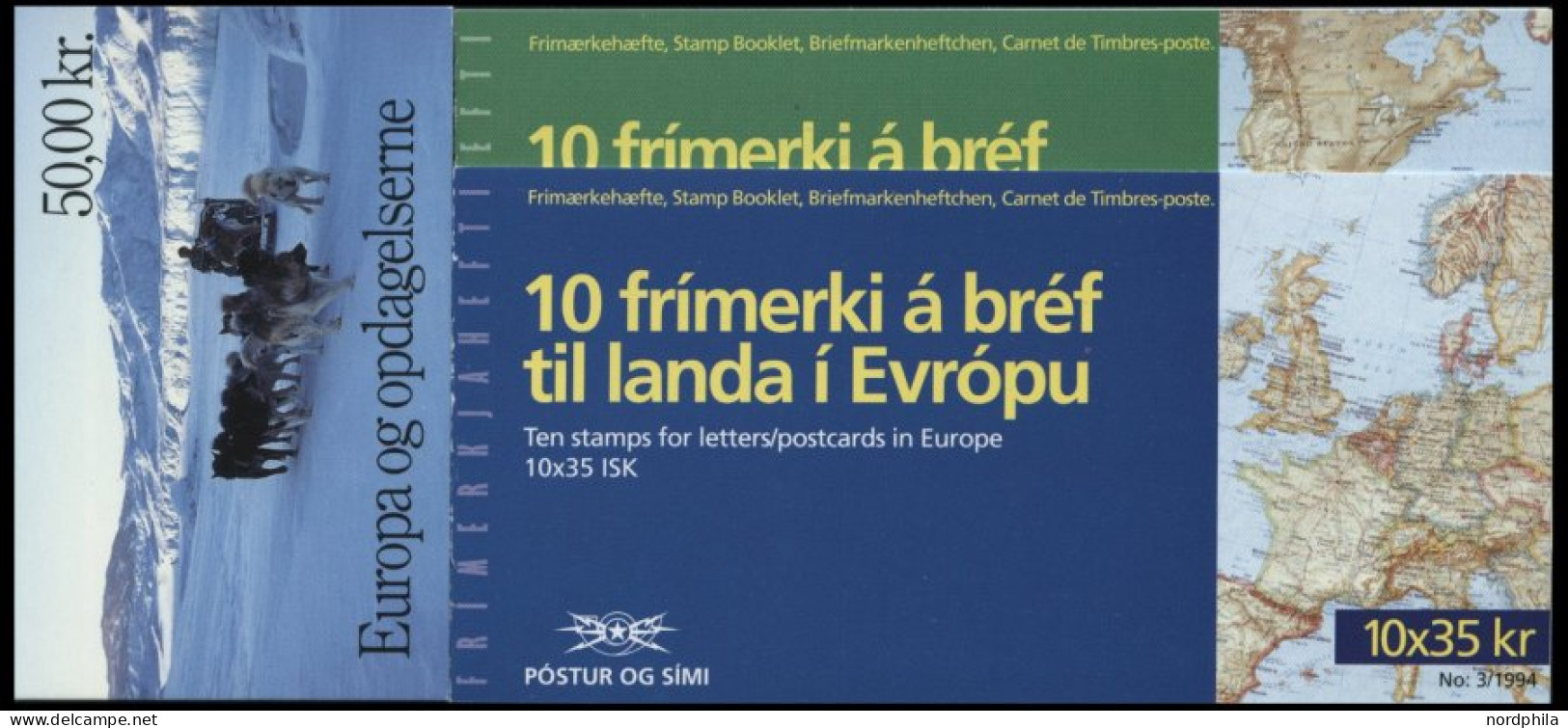 EUROPA UNION MH O, 1994, Entdeckungen Und Erfindungen, 3 Verschiedene Markenheftchen, Pracht, Mi. (60.-) - Sammlungen