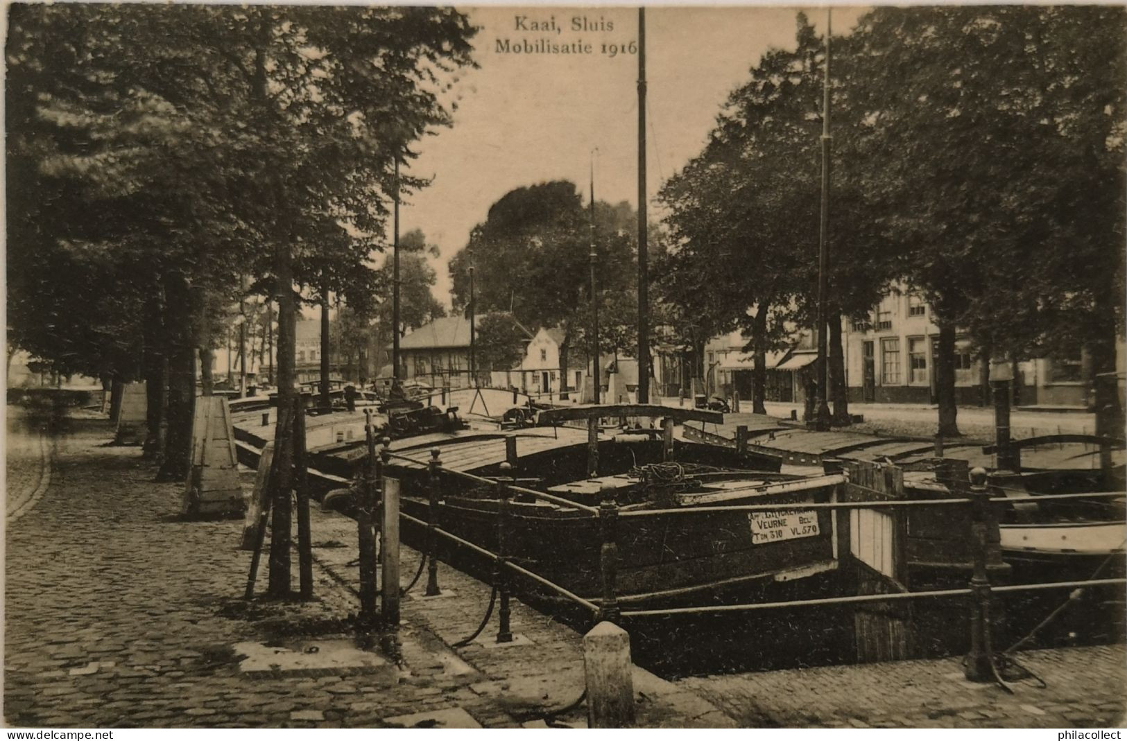 Sluis (Zld.) Kaai - Mobilisatie 1916 (Binnenvaart - Schip) 19?? Topkaart - Sluis