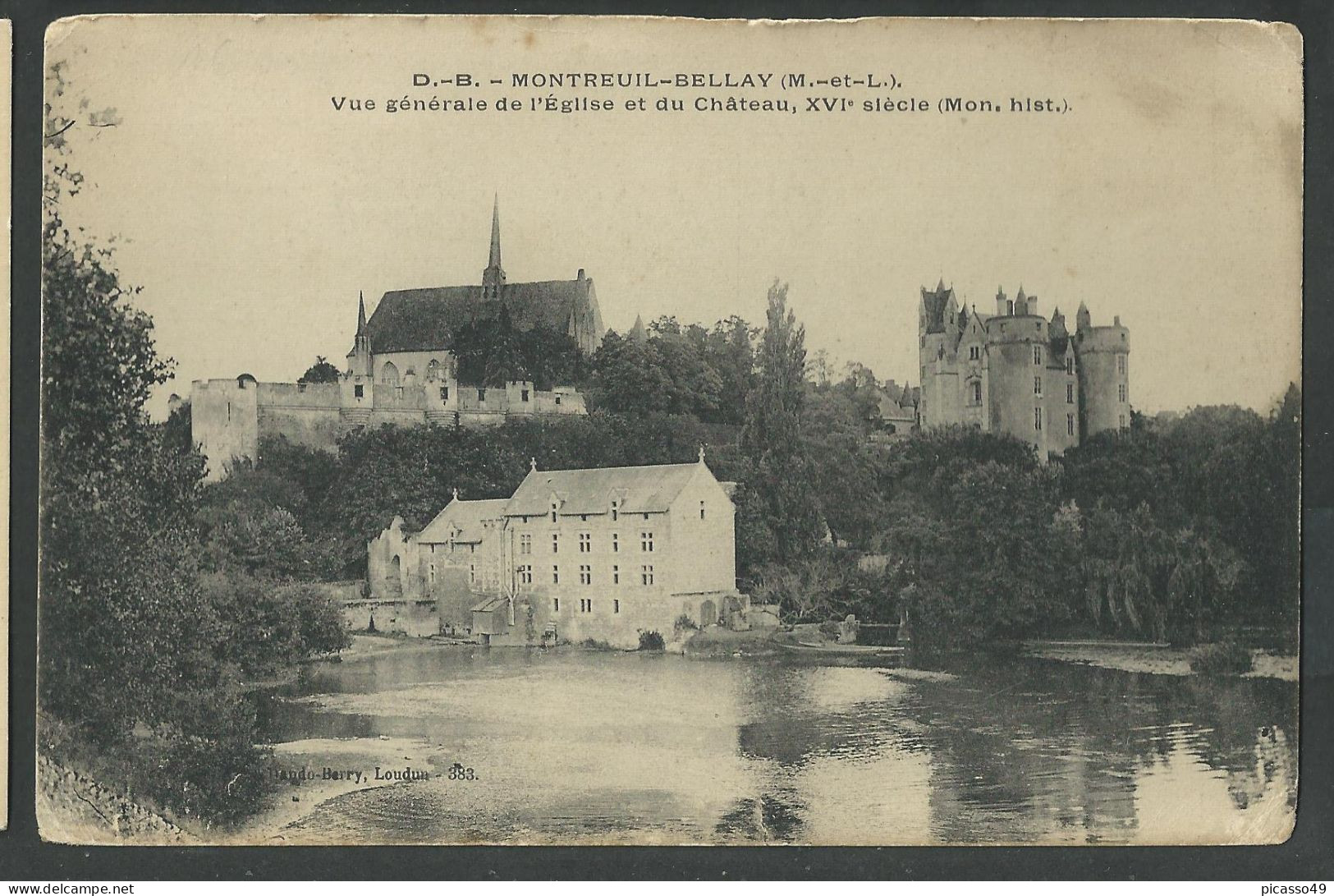 Maine Et Loire , Montreuil Bellay , Vue Générale De L'église Et Du Château - Montreuil Bellay