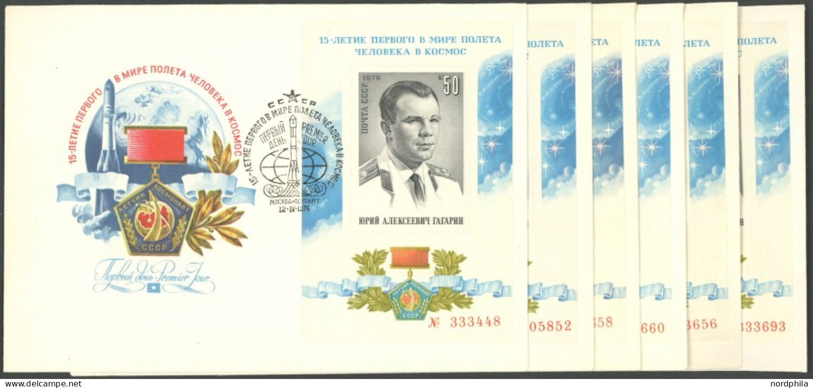 SOWJETUNION Bl. 111 BRIEF, 1976, Block Kosmonauten, 6x Auf FDC, Pracht, Mi. 72.- - Sonstige & Ohne Zuordnung