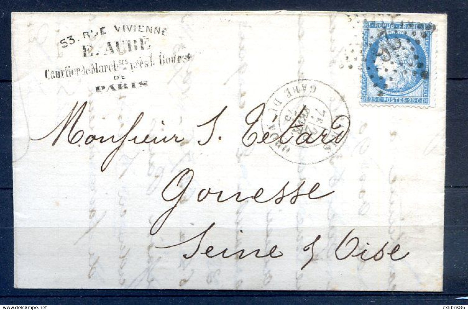 200324 LETTRE Avec 60A Oblitéré étoile De Paris 26 - 1849-1876: Klassik