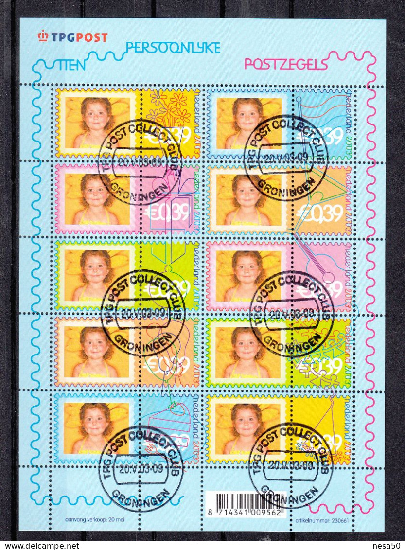 Nederland 2003 Nvph Nr V 2172 -2181 , Mi Nr 2112 - 2121, Persoonlijke Zegel, Thema Feest,  Compleet, Sheet - Used Stamps
