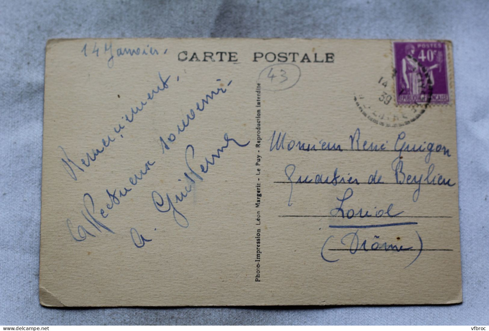 Cpa 1939, Chavaniac Lafayette, école Du Préventorium, Haute Loire 43 - Other & Unclassified