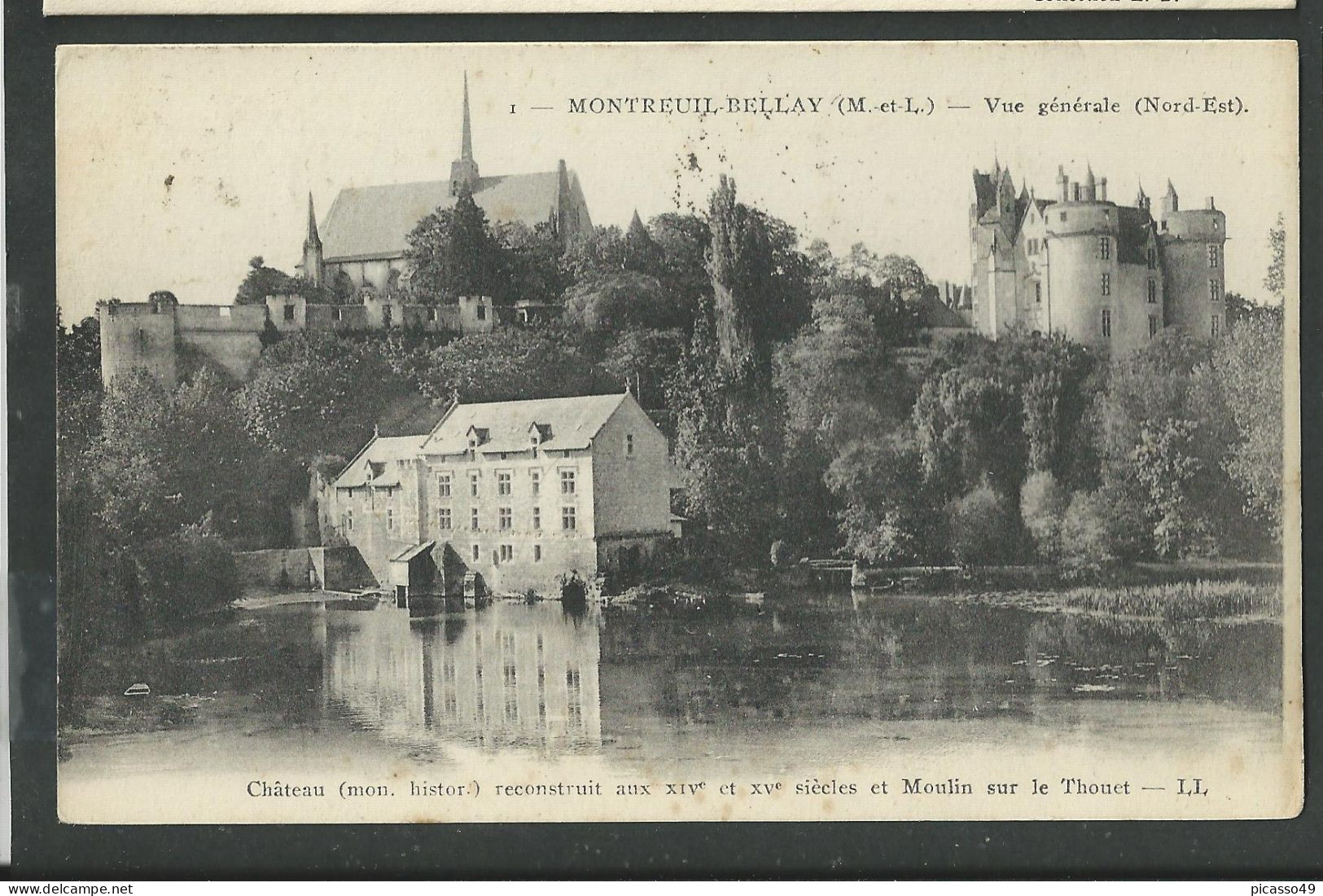 Maine Et Loire , Montreuil Bellay , Vue Générale ( Nord Est ) Château Et Moulin Sur Le Thouet - Montreuil Bellay