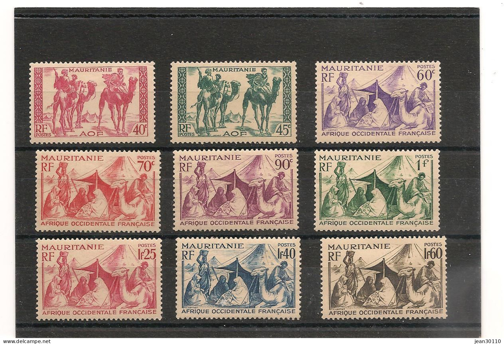 MAURITANIE 1939/46 N° 105/118* Cote: 17,00 € - Unused Stamps
