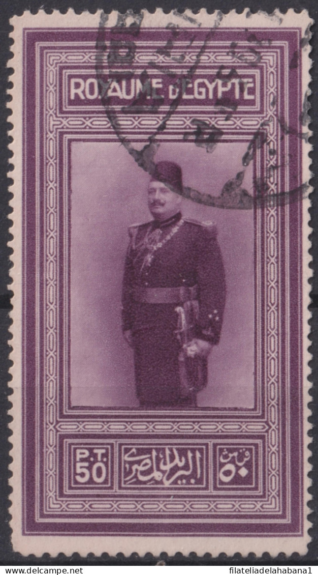 F-EX49956 EGYPT 1926 50 PIASTRES KING FAROUK USED.  - Unused Stamps