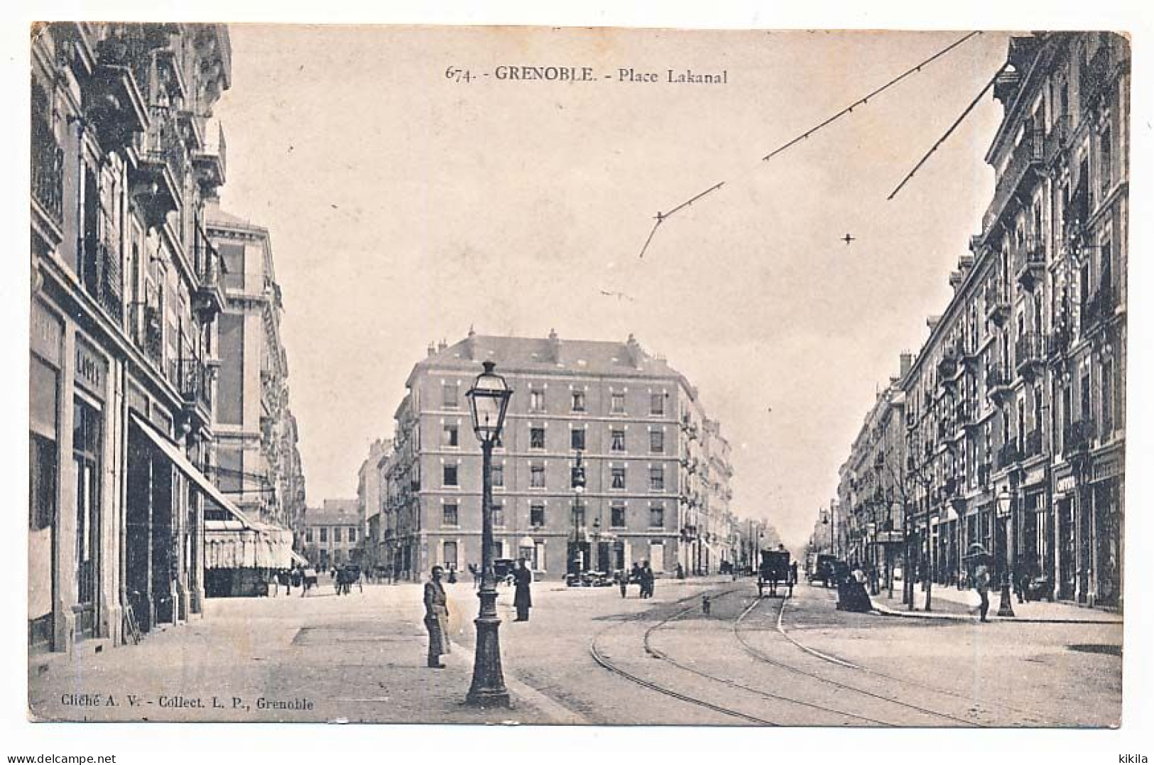 CPA 9 X 14 Isère  GRENOBLE La Place Lakanal  Rail Du Tramway  Voiture à Chevel - Grenoble