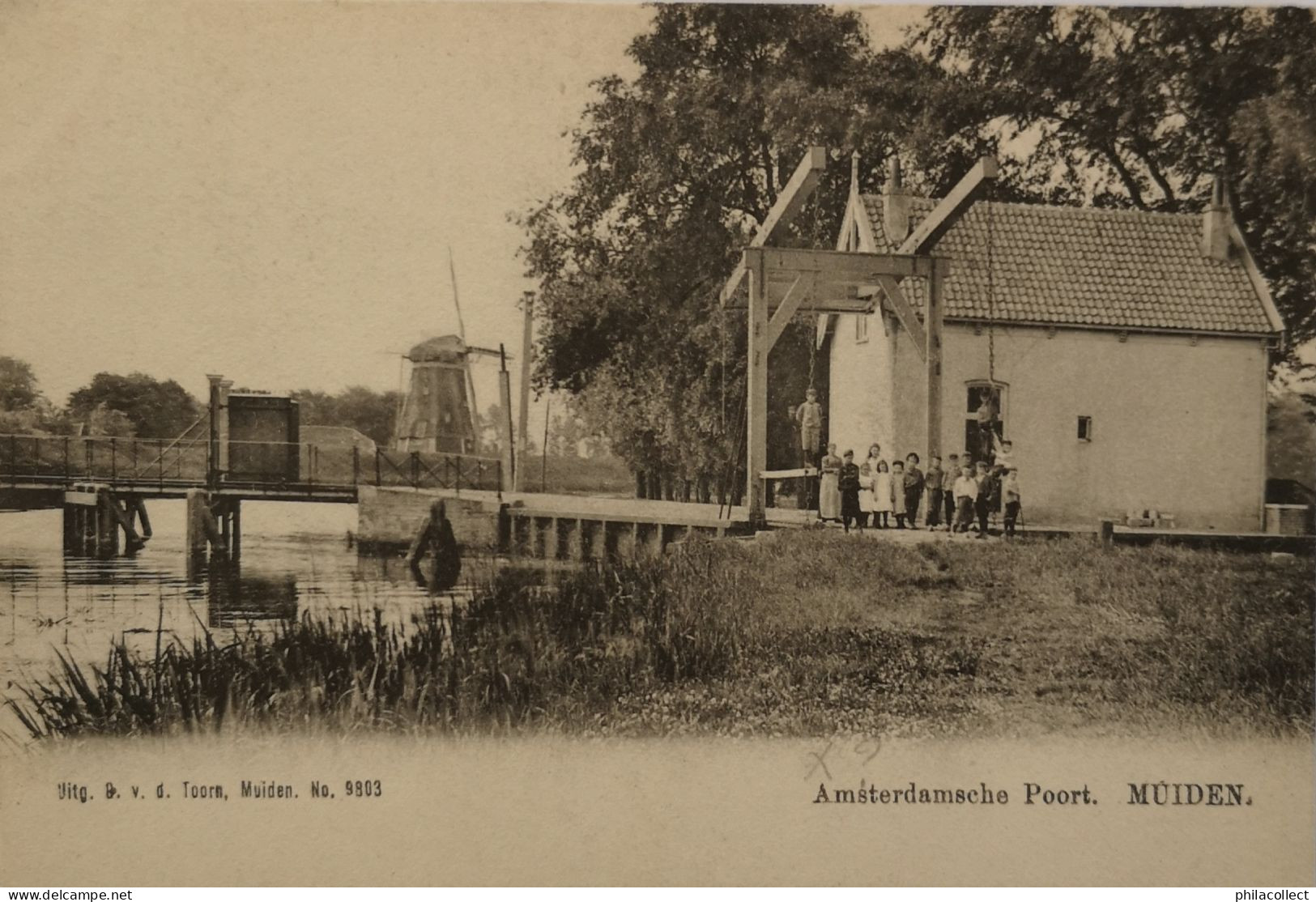 Muiden (NH) Amsterdamsche Poort (Molen) Ca 1900 Topkaart - Sonstige & Ohne Zuordnung