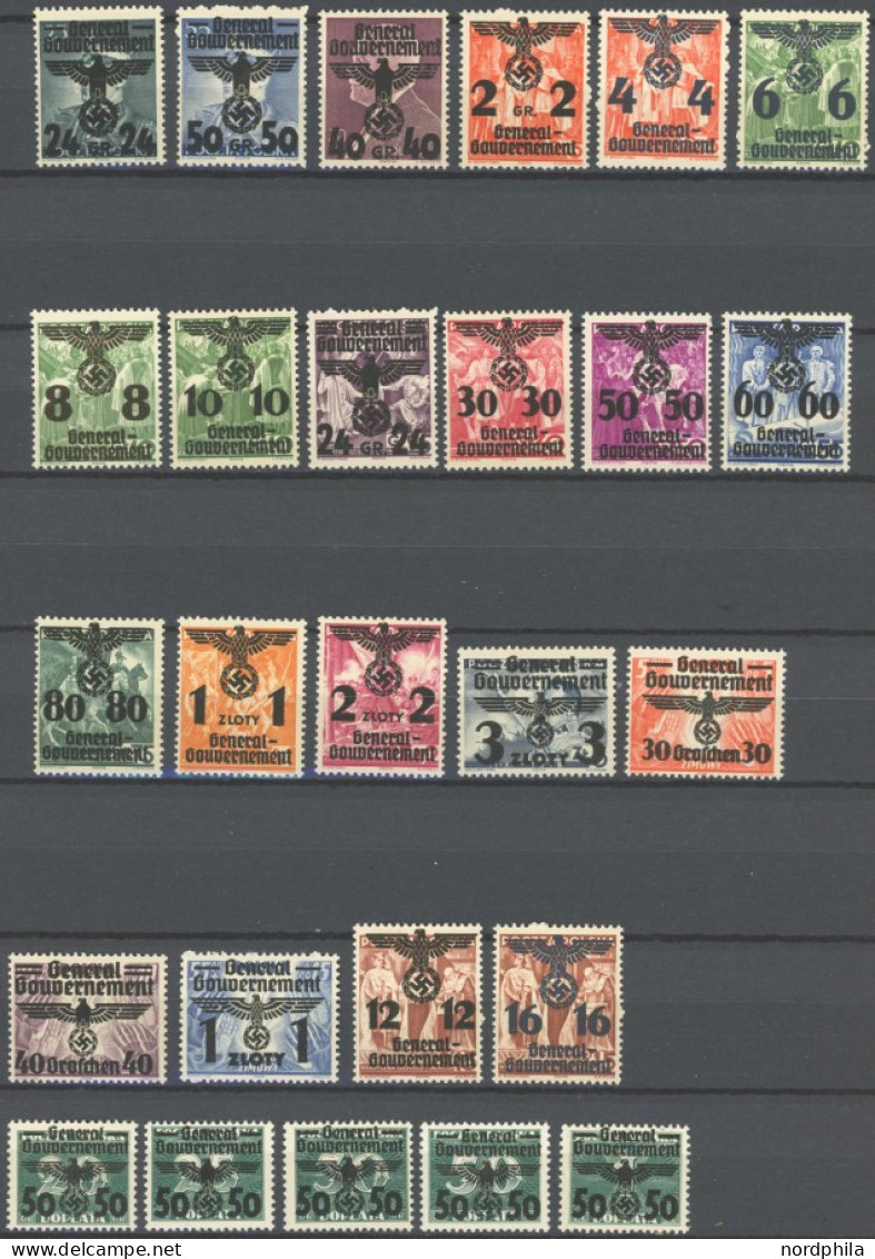 GENERALGOUVERNEMENT 14-39 **, 1940, Freimarken, Postfrischer Prachtsatz, Mi. 170.- - Occupazione 1938 – 45