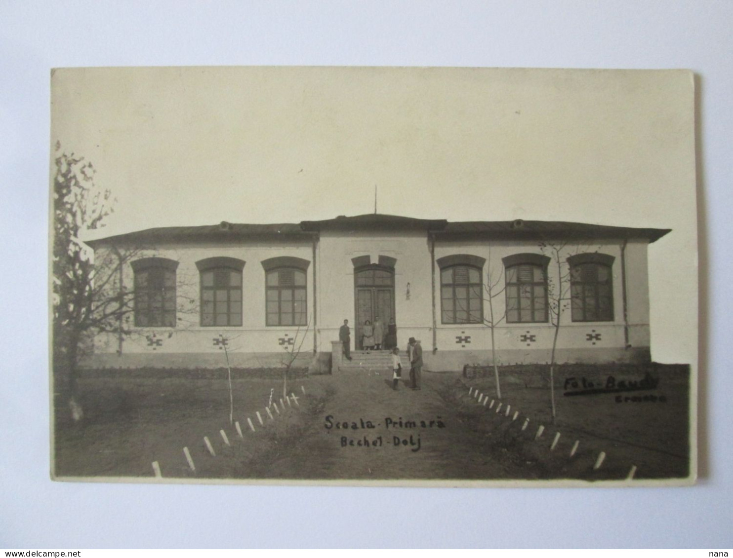 Rare! Romania-Bechet(Dolj):Ecole Primaire,carte Photo Voyage 1928/Primary School 1928 Written Photo Postcard - Rumänien