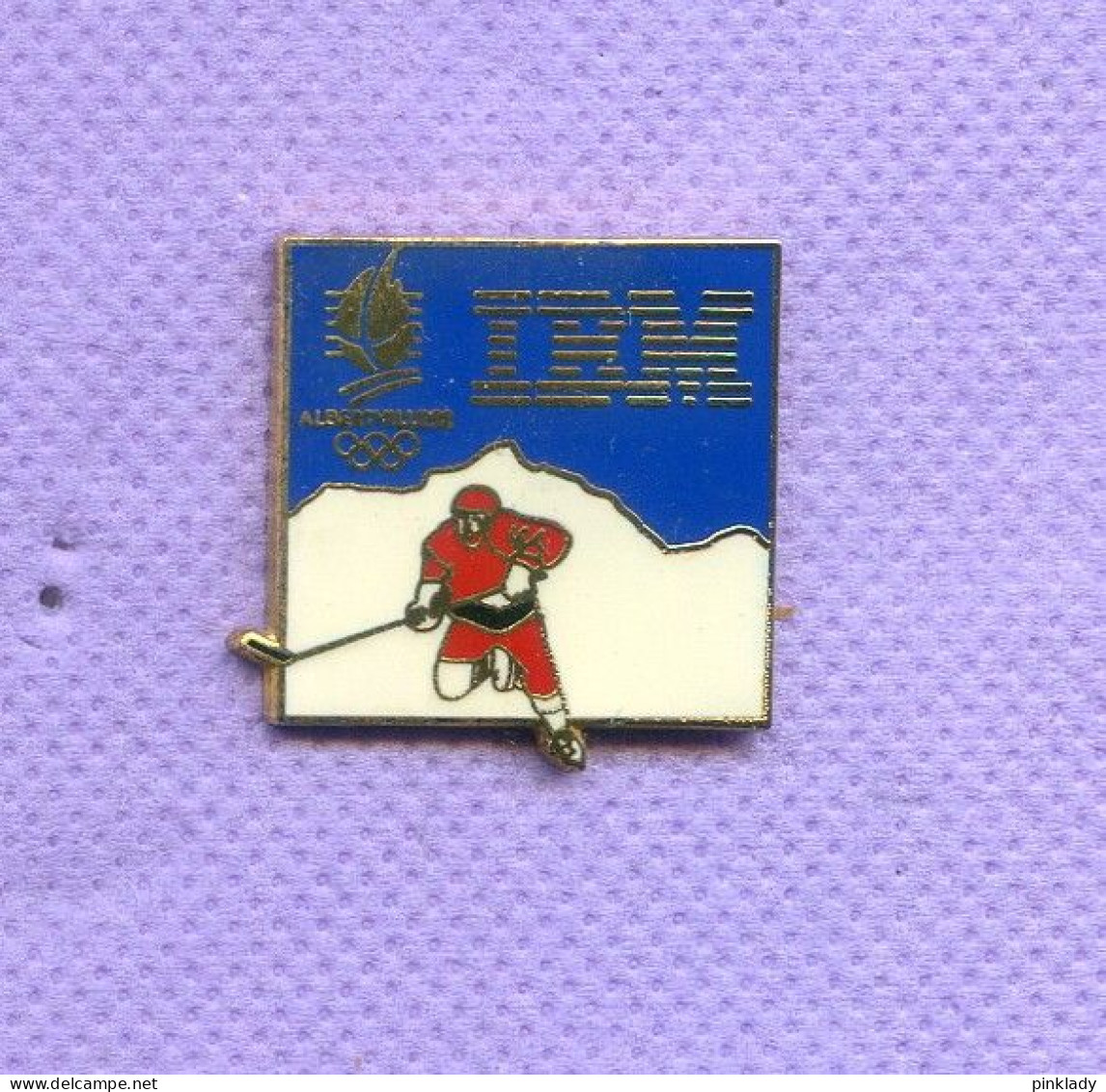 Rare Pins Jeux Olympiques Albertville 1992 Hockey Ibm Ab126 - Olympic Games