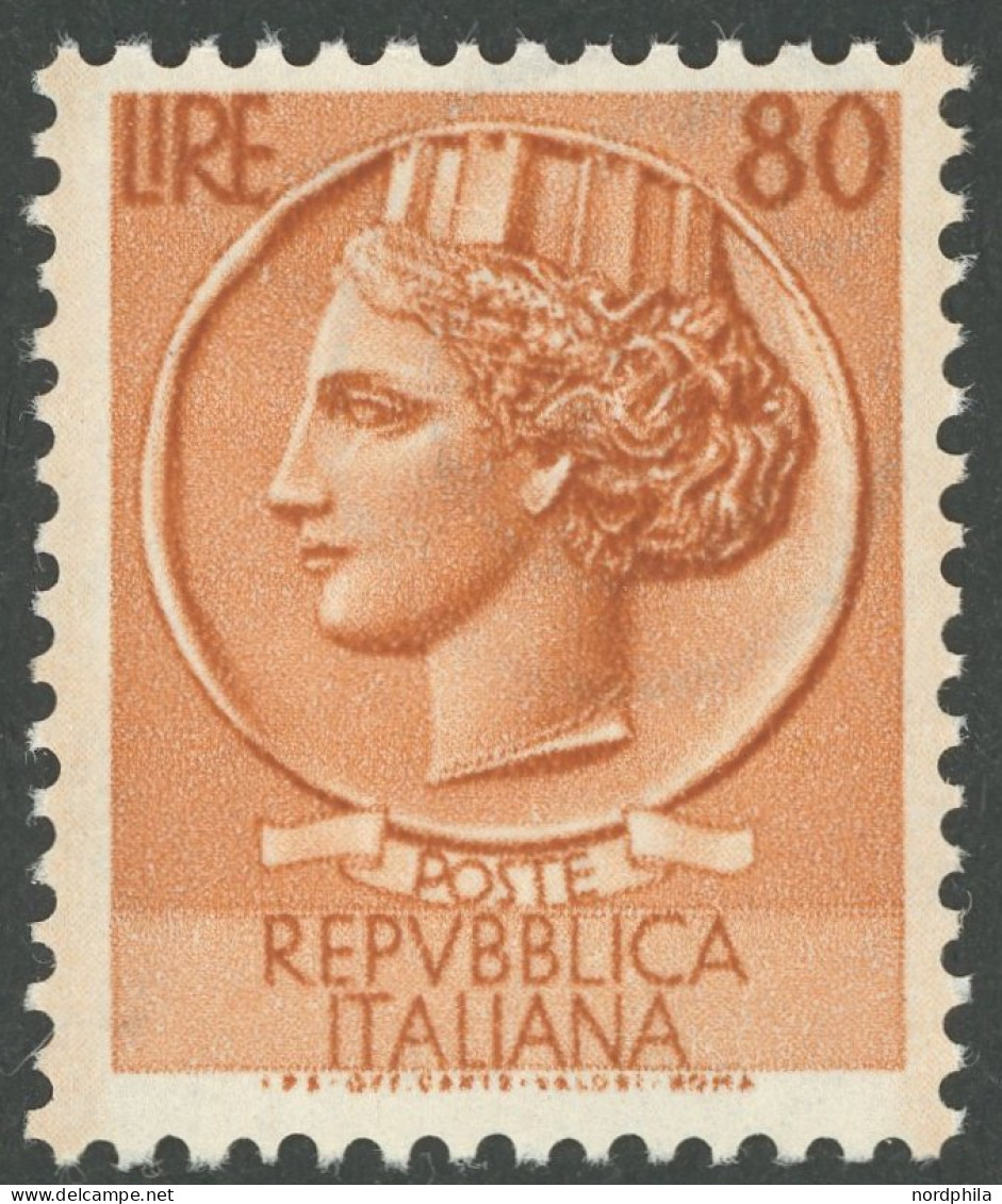 ITALIEN 891 **, 1953, 80 L. Orangebraun, Wz. 3, Postfrisch, Pracht, Mi. 120.- - Non Classificati