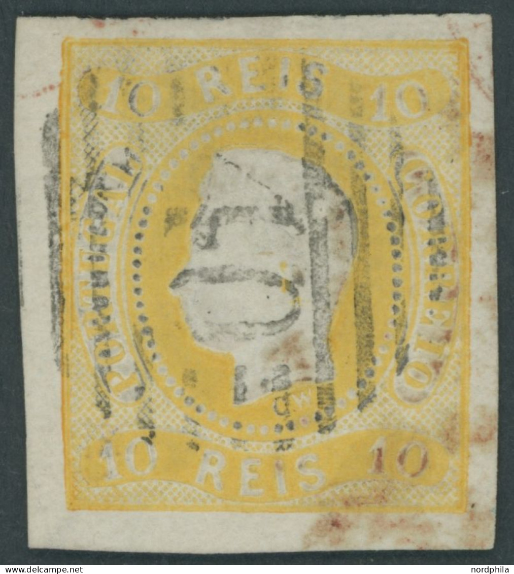 PORTUGAL 18 O, 1866, 10 R. Gelb, Pracht, Mi. 200.- - Other & Unclassified
