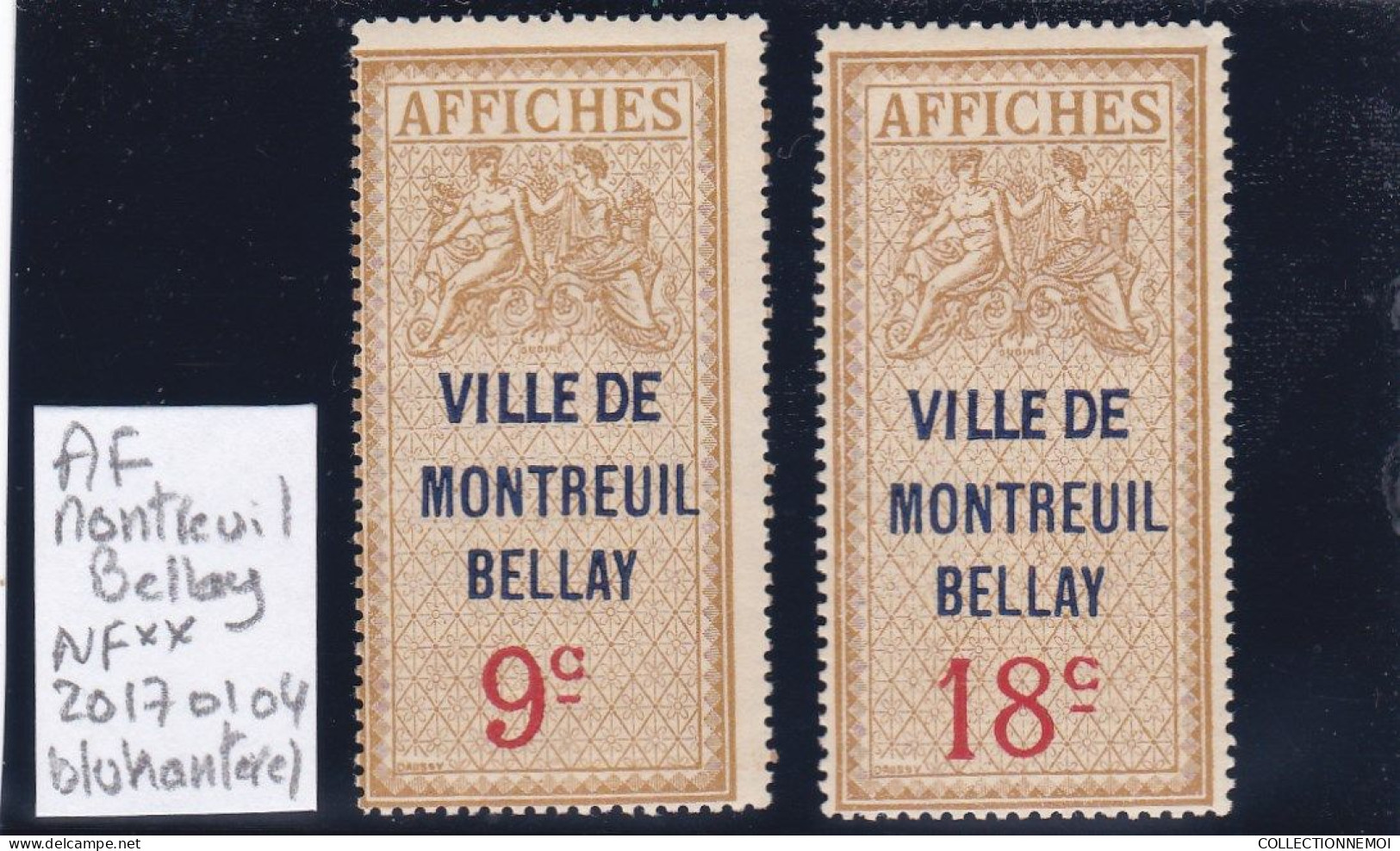 AFFICHES  De VILLE ,,,,,,,,,,,, VILLE DE MONTREUIL-BELLAY ,, 2 Timbres - Zegels