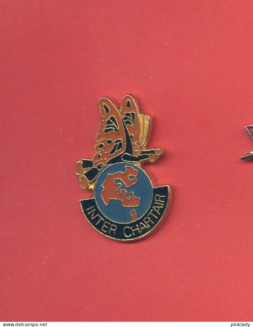 Rare Pins Aviation Inter Chartair Papillon Ab137 - Luftfahrt