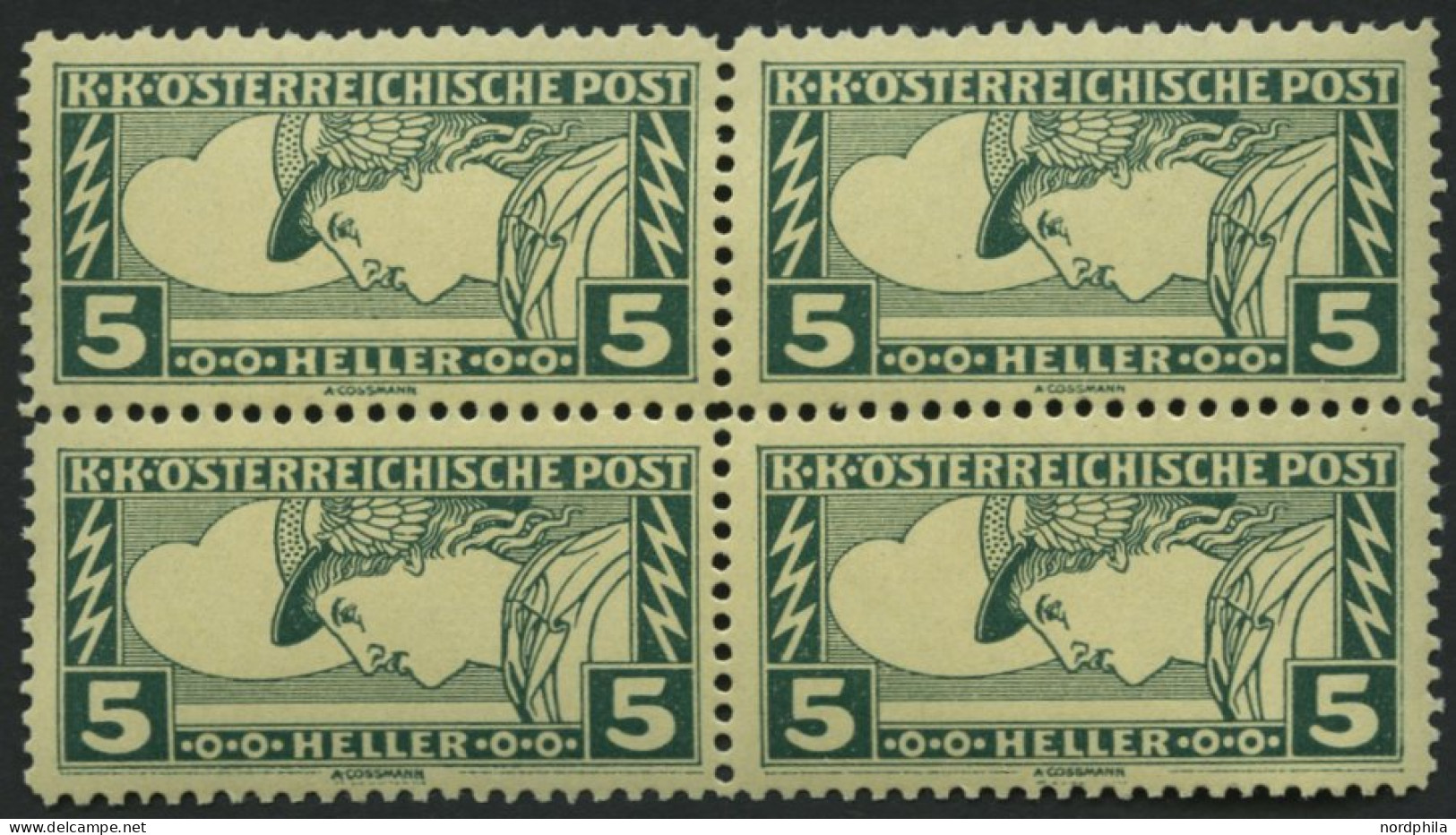 ÖSTERREICH 219A VB **, *, 1917, 2 H. Eilmarke, Gezähnt L 121/2, Im Viererblock, Die Beiden Unteren Postfrischen Marken M - Used Stamps