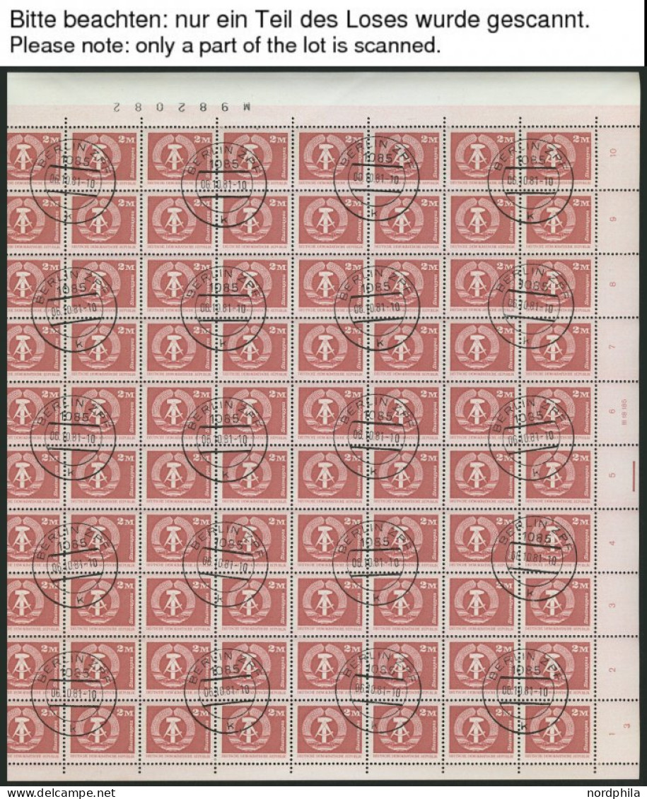 DDR A.2483-2650 O, 1980/1, Aufbau In Der DDR, Komplette Garnitur In Bogen, Pracht, Mi. Ca. 1500.- (ohne Druckereidatum E - Used Stamps