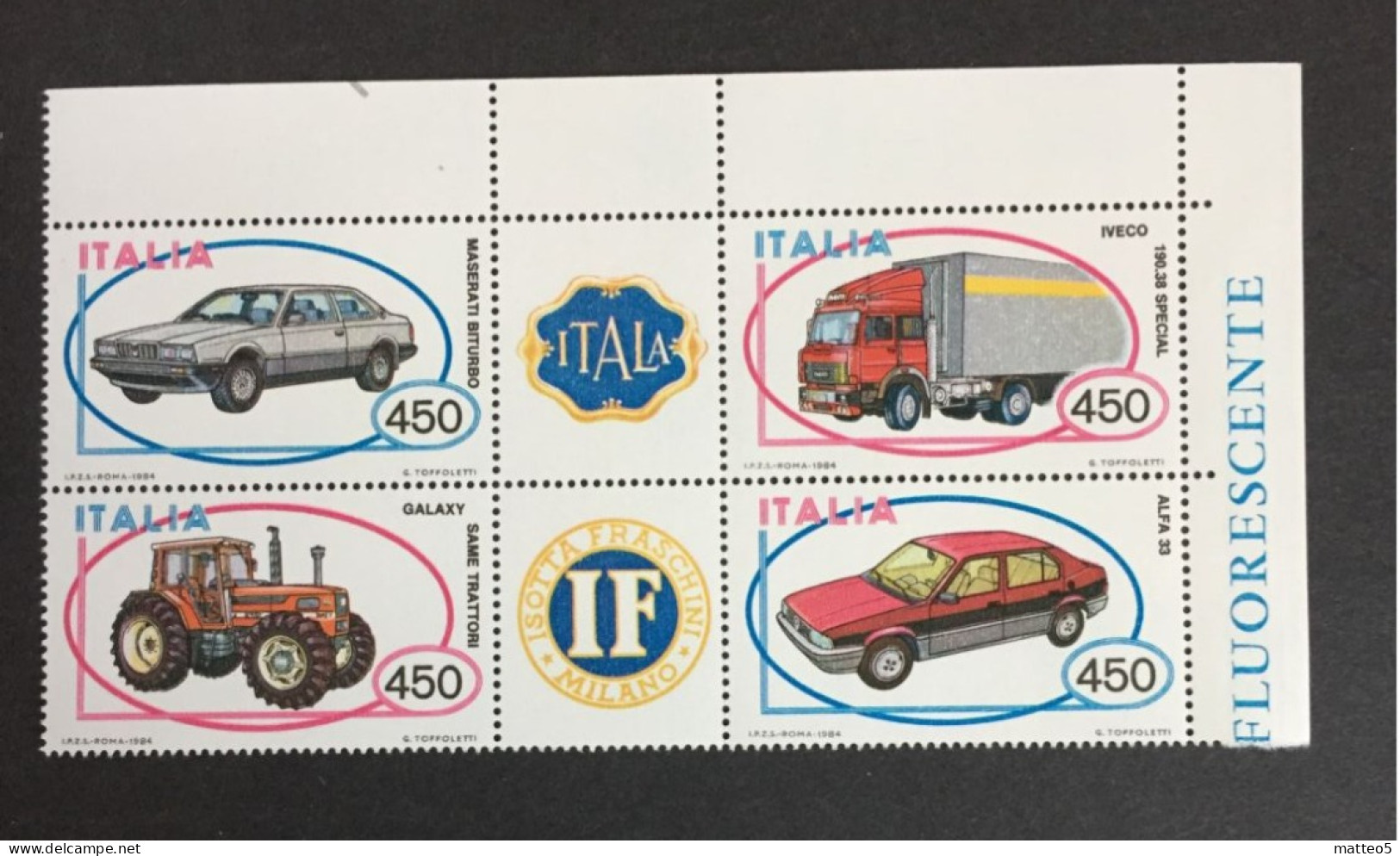 1984 - Italia - Autoveicoli: Maserati Biturbo,Galaxy, Same Trattori, Iveco 190.38 Special, Alfa 33 - - 1981-90: Mint/hinged
