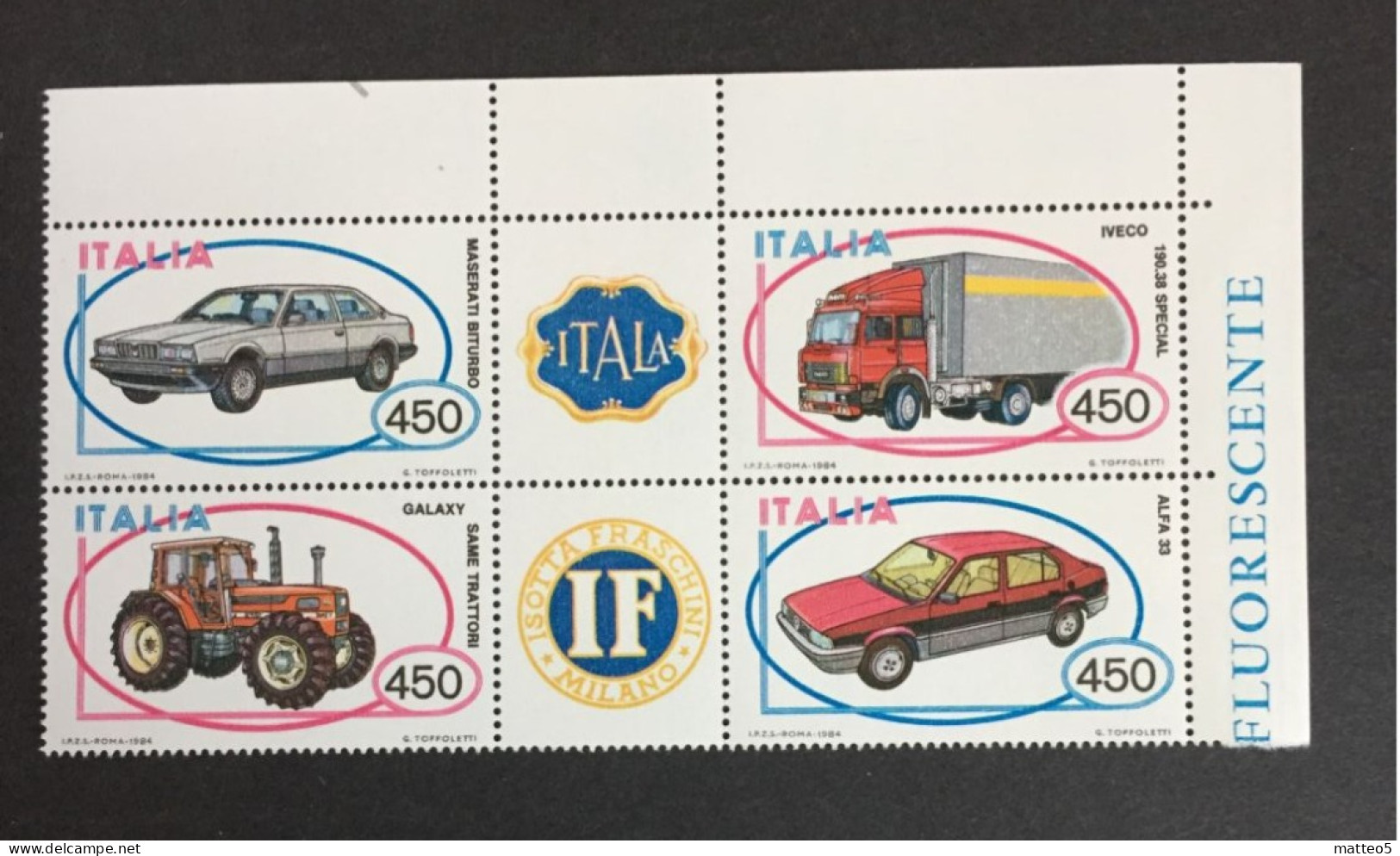 1984 - Italia - Autoveicoli: Maserati Biturbo,Galaxy, Same Trattori, Iveco 190.38 Special, Alfa 33 - - 1981-90:  Nuovi