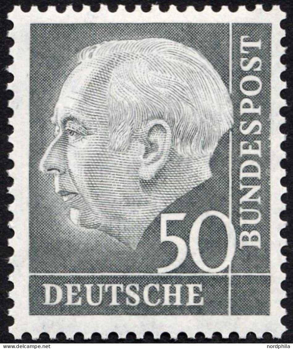 BUNDESREPUBLIK 189 **, 1954, 50 Pf. Heuß, Pracht, Gepr. Schlegel, Mi. 200.- - Unused Stamps