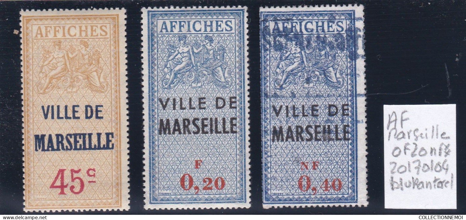 AFFICHES  De VILLE ,,,,,,,,,,,, VILLE DE MARSEILLE  ,, 2 Timbres - Marche Da Bollo