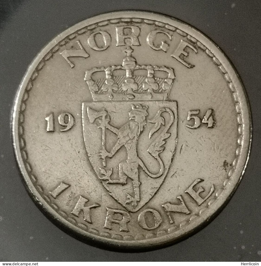 Monnaie Norvège - 1954 - 1 Krone - Haakon VII - Norvège