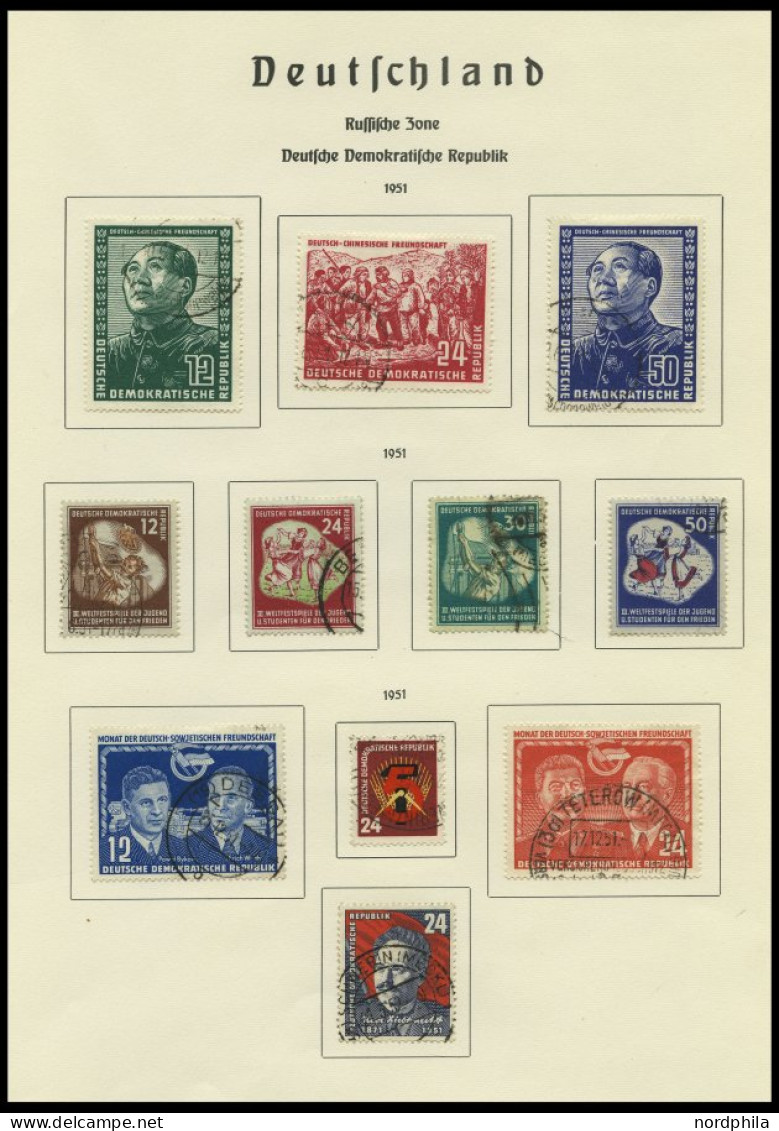 SAMMLUNGEN O, Gestempelter Sammlungsteil DDR Von 1949-55, Bis Auf Block 7,8/9 Und 13 Sowie Mi.Nr. 327-41 Komplett, Fast  - Verzamelingen