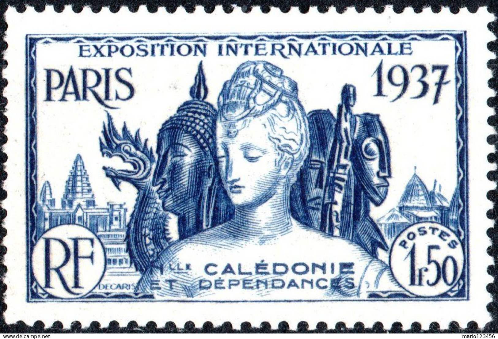 NUOVA CALEDONIA, NEW CALEDONIA, MOSTRA INTERNAZIONALE PARIGI, 1937, NUOVI (MLH*) Mi:NC 205, Scott:NC 213, Yt:NC 171 - Unused Stamps