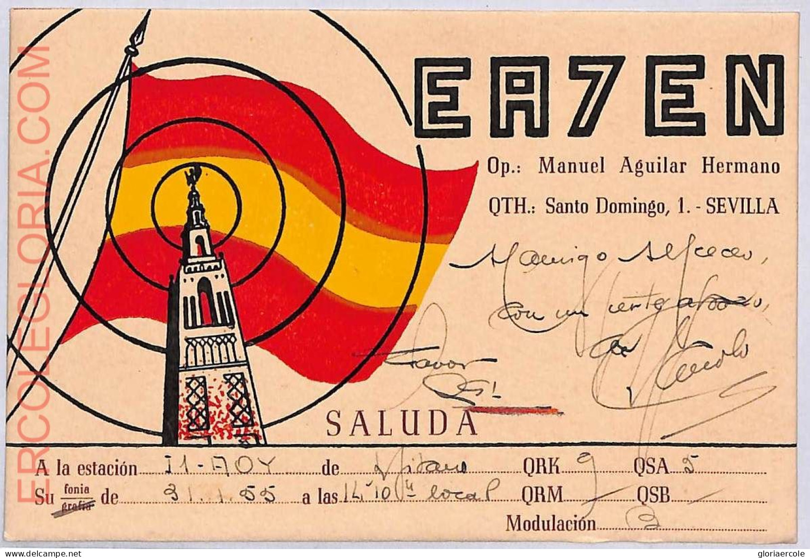 Ad9260 - USA - RADIO FREQUENCY CARD  - Saluda -  1955 - Radio